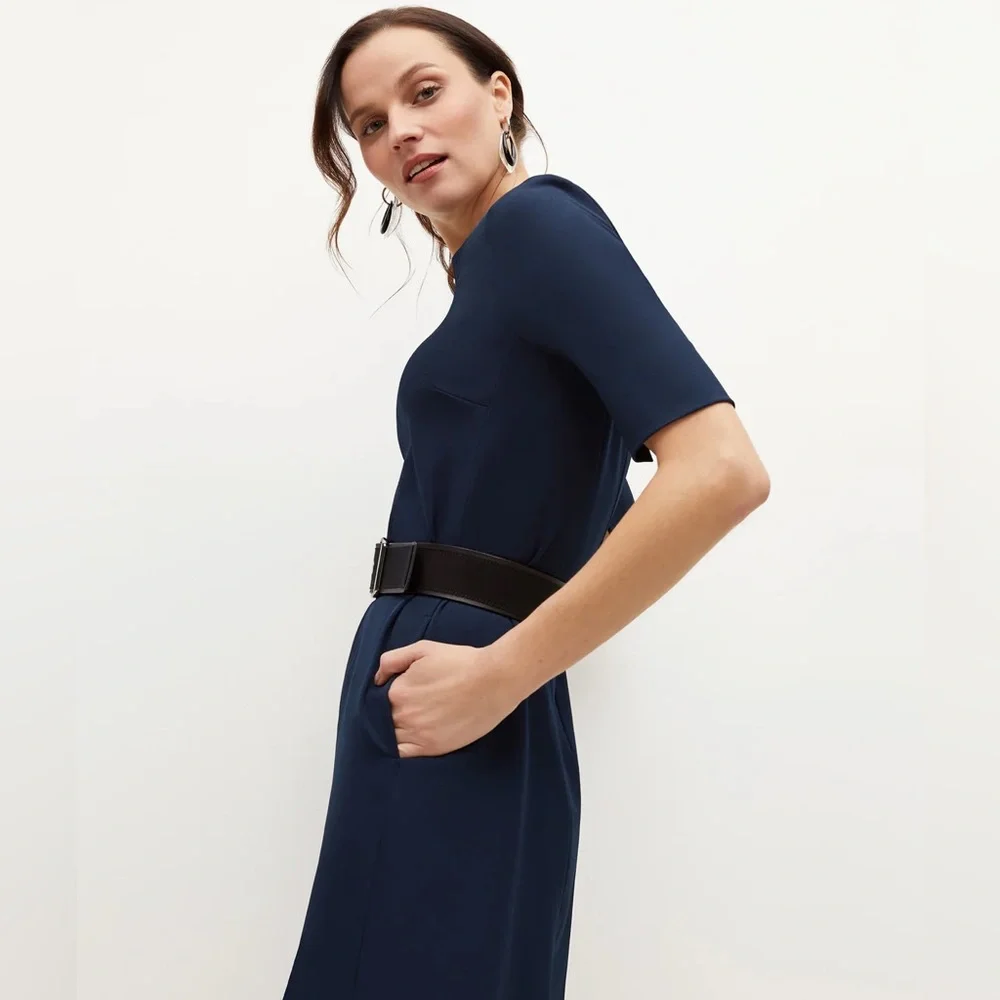 NWT MM LaFleur The Emily Dress - WonderTex in Galaxy Blue Sz 0 - Picture 14 of 16